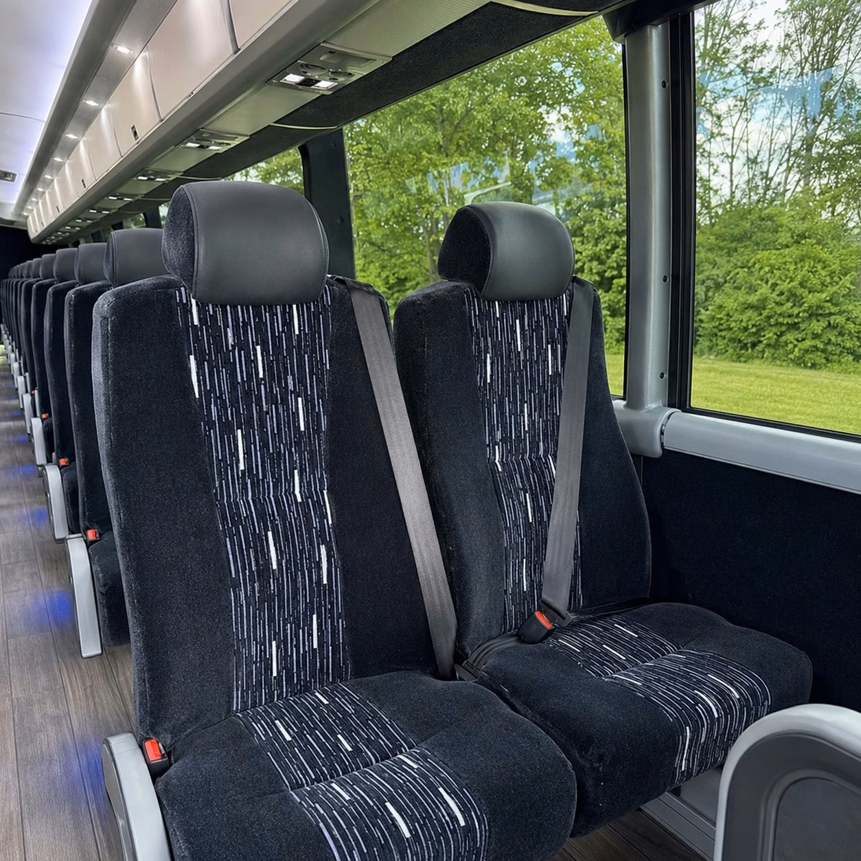 56 passenger charter bus inside